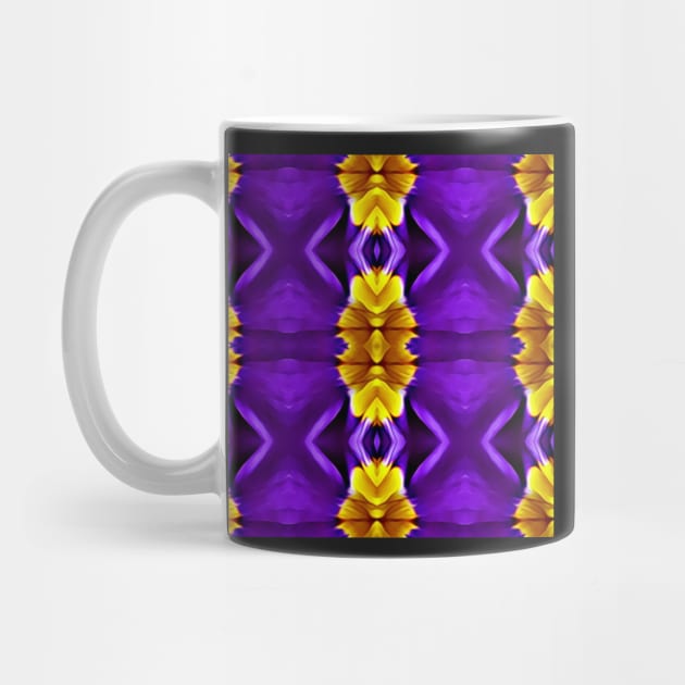Royal Purple Violet Primrose With Gold Pattern 9 by BubbleMench